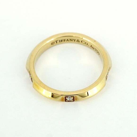 TIFFANY 18k Gold Diamond Ring - Picture 3 of 7